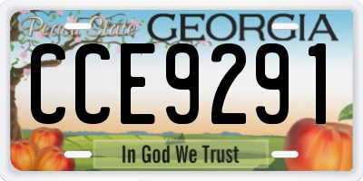GA license plate CCE9291