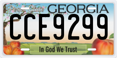 GA license plate CCE9299
