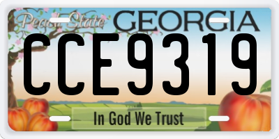 GA license plate CCE9319