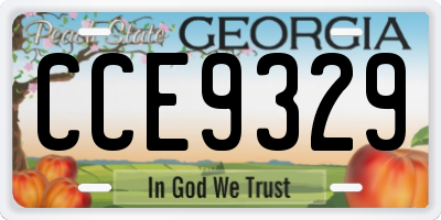 GA license plate CCE9329