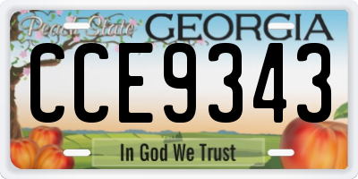 GA license plate CCE9343
