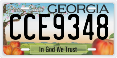 GA license plate CCE9348