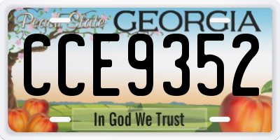 GA license plate CCE9352