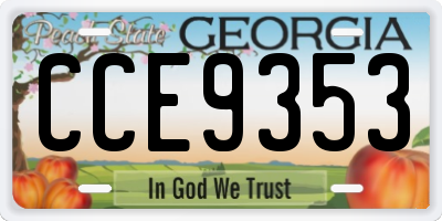 GA license plate CCE9353