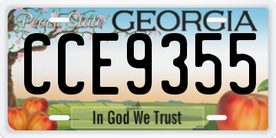 GA license plate CCE9355