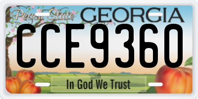 GA license plate CCE9360