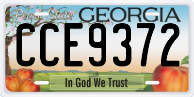 GA license plate CCE9372