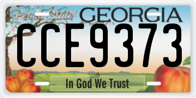 GA license plate CCE9373