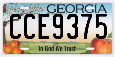 GA license plate CCE9375