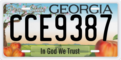 GA license plate CCE9387