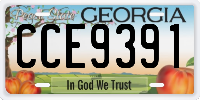 GA license plate CCE9391
