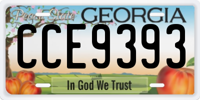GA license plate CCE9393