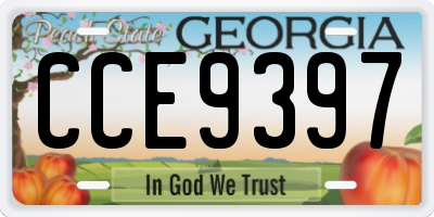 GA license plate CCE9397