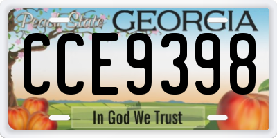 GA license plate CCE9398