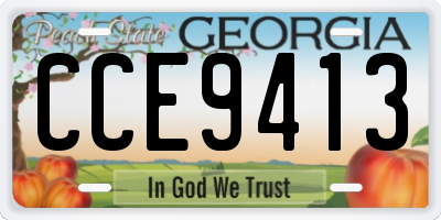 GA license plate CCE9413