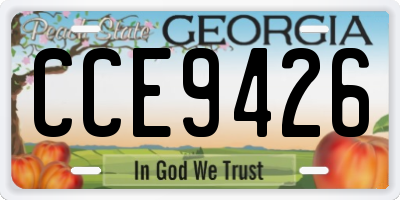 GA license plate CCE9426