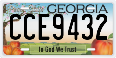 GA license plate CCE9432