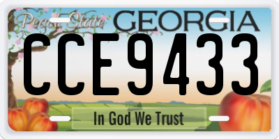 GA license plate CCE9433