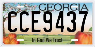 GA license plate CCE9437