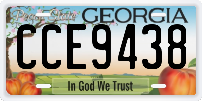 GA license plate CCE9438