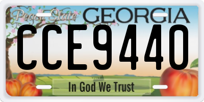 GA license plate CCE9440