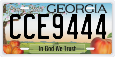 GA license plate CCE9444