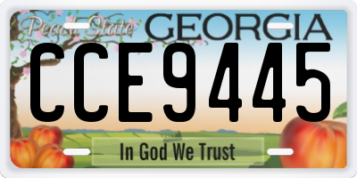 GA license plate CCE9445