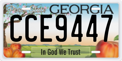 GA license plate CCE9447
