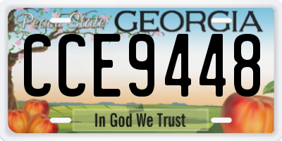 GA license plate CCE9448