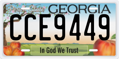 GA license plate CCE9449