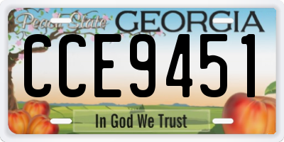GA license plate CCE9451