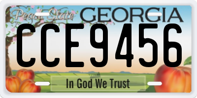 GA license plate CCE9456