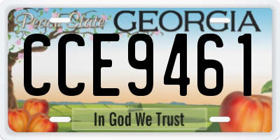 GA license plate CCE9461