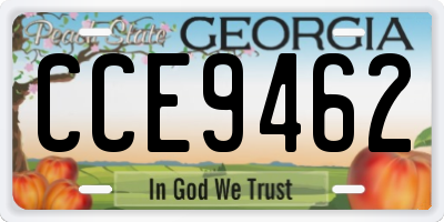 GA license plate CCE9462