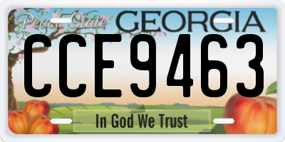 GA license plate CCE9463