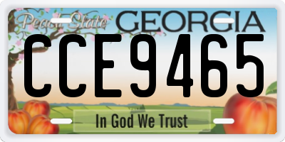 GA license plate CCE9465