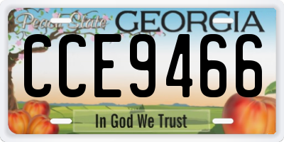 GA license plate CCE9466