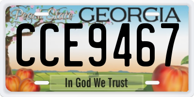 GA license plate CCE9467