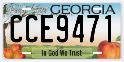GA license plate CCE9471