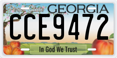 GA license plate CCE9472