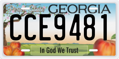 GA license plate CCE9481