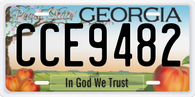 GA license plate CCE9482