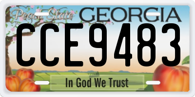 GA license plate CCE9483