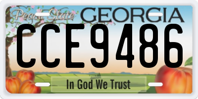 GA license plate CCE9486