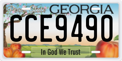 GA license plate CCE9490