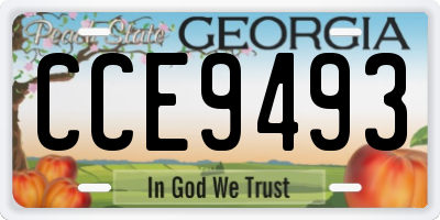 GA license plate CCE9493