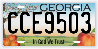 GA license plate CCE9503