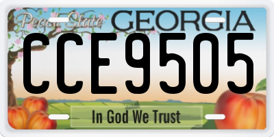 GA license plate CCE9505