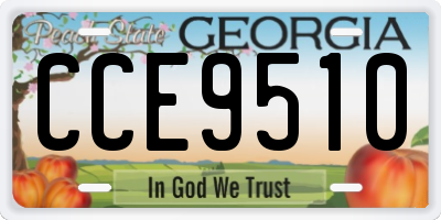 GA license plate CCE9510