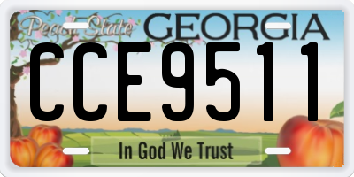 GA license plate CCE9511